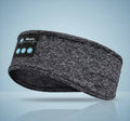 Gray SkiWell Bluetooth music headband for skiing and outdoor activities